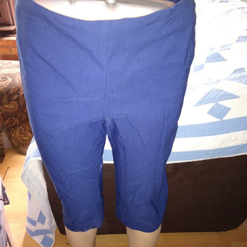 Soho Apparel size L Capri dressy pants blue